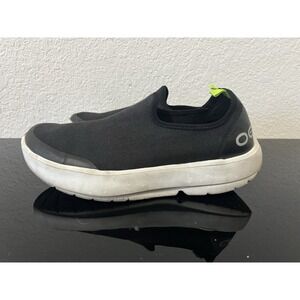 Women's Size 8 Oofos Oomg Eezee Low Black White Recovery Shoes